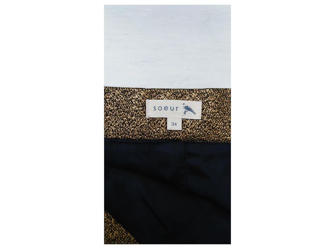 Soeur Catousha Rock mit hoher Taille Gold Polyester Größe 34 Golden - Ansicht 3
