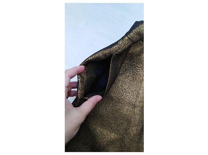 Soeur Catousha Rock mit hoher Taille Gold Polyester Größe 34 Golden - Ansicht 5