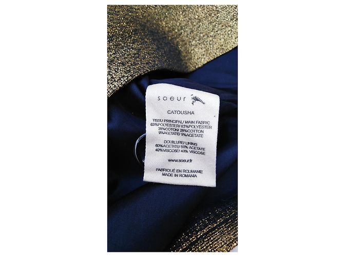 Soeur Catousha Rock mit hoher Taille Gold Polyester Größe 34 Golden - Ansicht 7