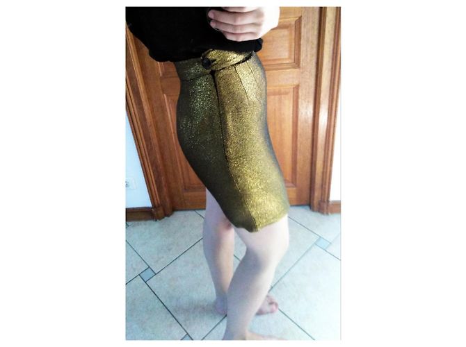 Soeur Catousha Rock mit hoher Taille Gold Polyester Größe 34 Golden - Ansicht 9