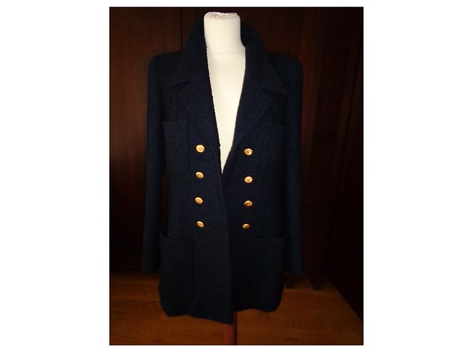 Chanel Navy Blue Wool Jacket - view 4