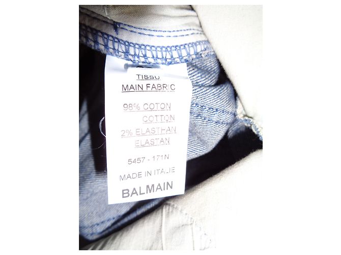 Jeans Biker Balmain Blu in Cotone - vista 8