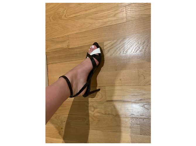 Sandali Céline in pelle neri con tacco 8,5 cm Nero - vista 2