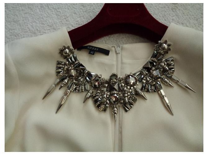 Gucci Cocktailkleid Seide Creme Roh - Ansicht 7