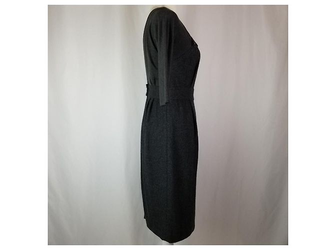 Vera Wang Wollseidenkleid Anthrazitgrau - Ansicht 2