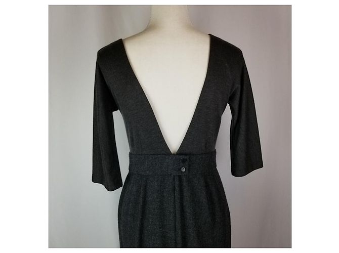Vera Wang Wollseidenkleid Anthrazitgrau - Ansicht 6