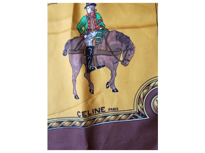 Céline Messageries et Diligences Seidentuch Braun Senf - Ansicht 3