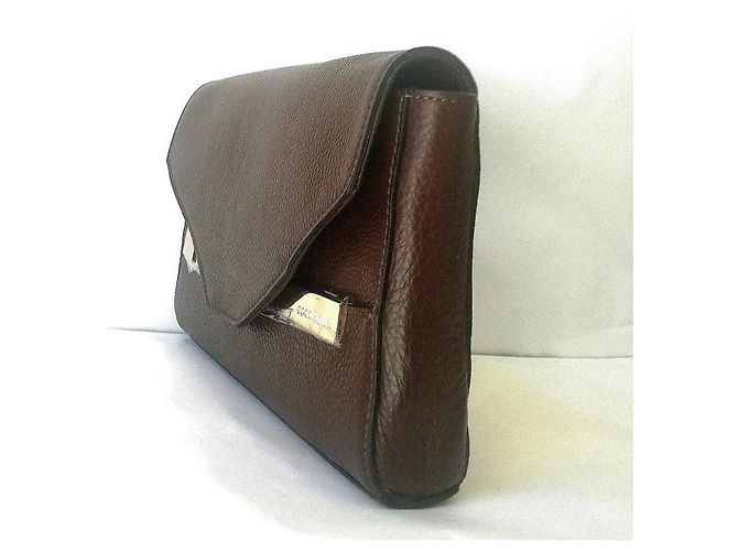Autre Marque Pochette Coccinelle in pelle marrone Marrone scuro - vista 2
