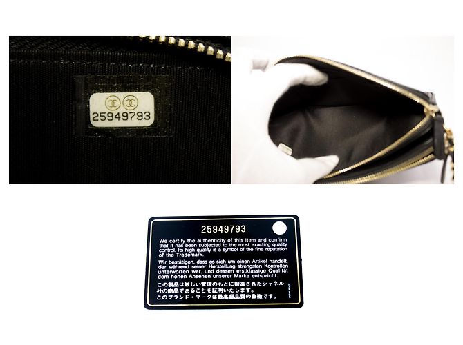 CHANEL Portafoglio Boy con caviale nero su catena WOC con tracolla con zip - vista 9