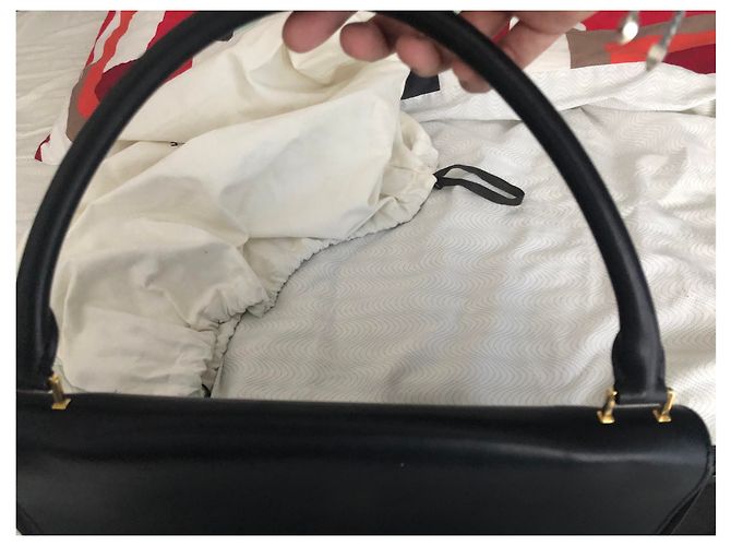 Trapèze Borsa a spalla Céline TRAPEZE grande in pelle e scamosciata blu scuro Blu navy - vista 6