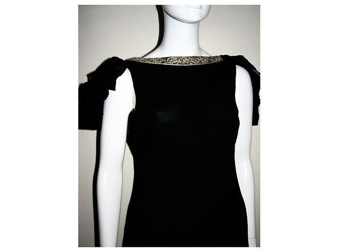 Marchesa Notte Seidenchiffonkleid Schwarz Golden - Ansicht 6