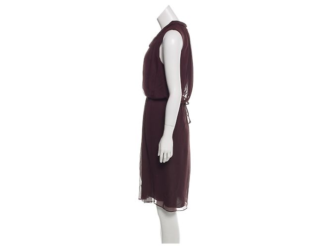 Diane Von Furstenberg DvF Lehana Vestido de seda estilo griego Castaño Chocolate - vista 2