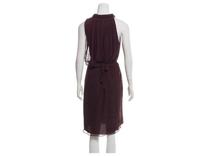 Diane Von Furstenberg DvF Lehana Vestido de seda estilo griego Castaño Chocolate - vista 3