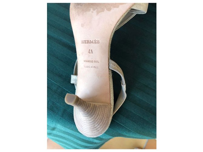 Sandali con tacchi Hermès T41 D'oro - vista 5