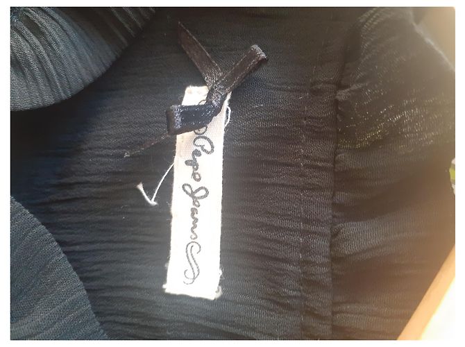 Pepe Jeans Lace and Crepe Ruffled Top Black XL - view 2