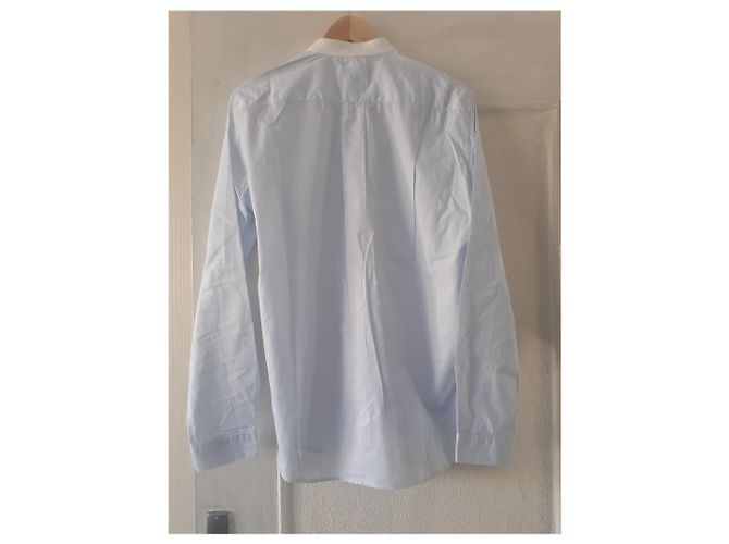 Camicia Sandro in cotone azzurro con colletto bianco Blu chiaro - vista 4
