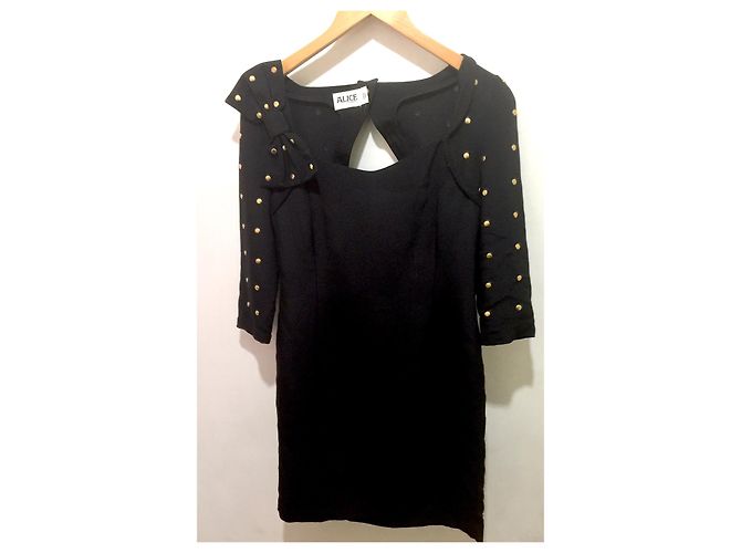 Alice by Temperley Abito in misto seta con borchie Nero - vista 5