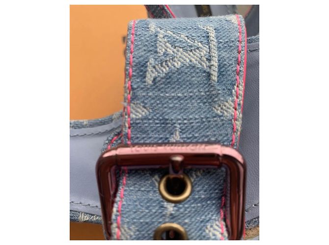 Louis Vuitton Mules compensées Bleu clair - vue 2