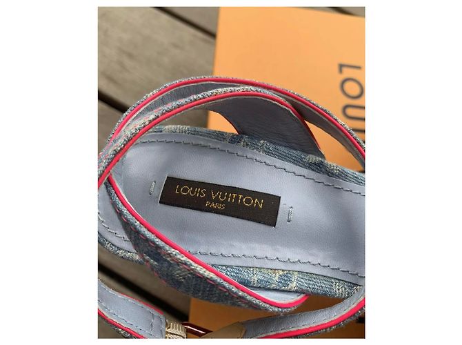 Louis Vuitton Mules compensées Bleu clair - vue 7
