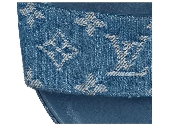 Louis Vuitton Sabot piatti Bom dia nuovi LV Blu - vista 3