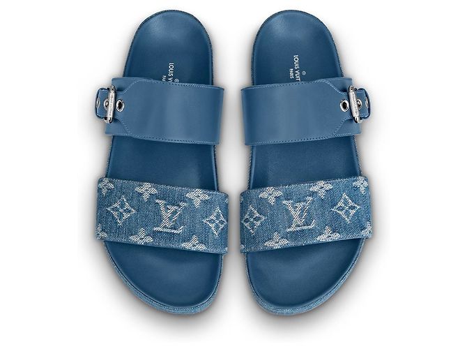 Louis Vuitton Sabot piatti Bom dia nuovi LV Blu - vista 4