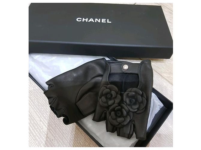 Chanel camelia guanti Nero - vista 2