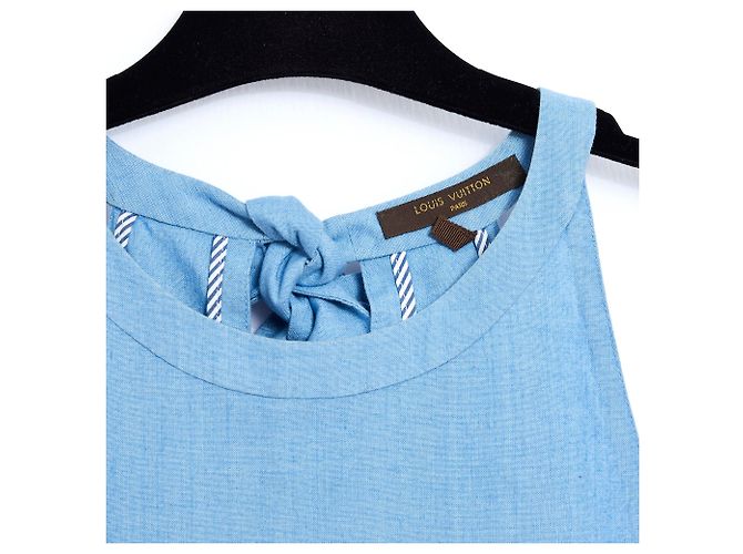 Louis Vuitton langes Chambray Kleid blau Größe 36 - Ansicht 3