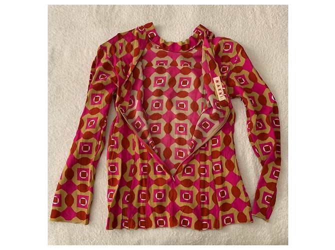 Top Marni in viscosa stampata multicolore - vista 6