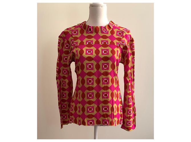 Top Marni in viscosa stampata multicolore - vista 7