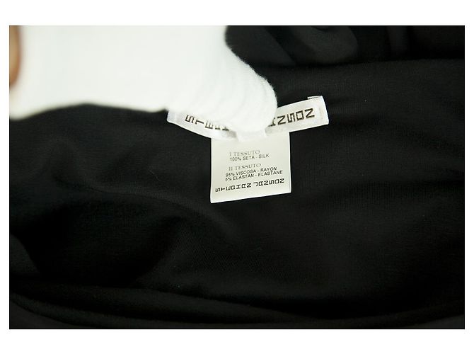 Stephan Janson Schwarz Viskose Seide Sheer Cape Mini Länge Abendkleid Größe 42 - Ansicht 3