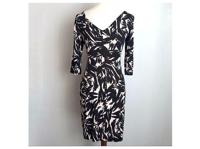 Diane Von Furstenberg Vestido de seda DvF Tarelle Castaño Crudo - vista 2
