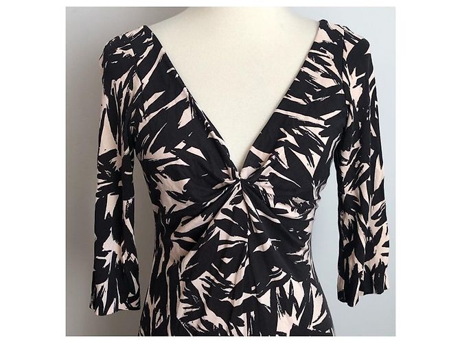 Diane Von Furstenberg Vestido de seda DvF Tarelle Castaño Crudo - vista 3