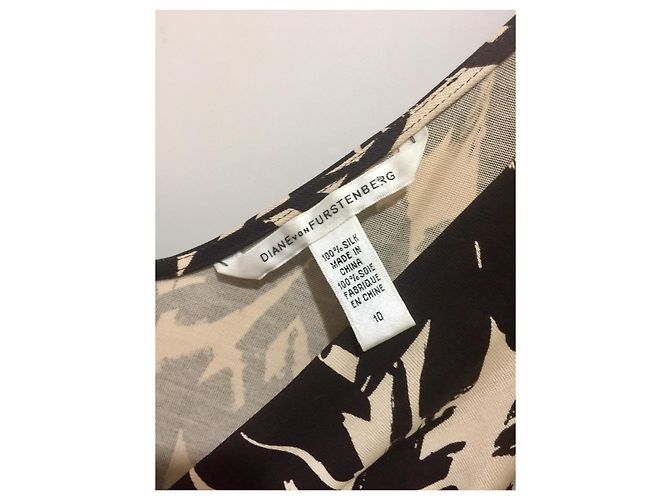Diane Von Furstenberg Vestido de seda DvF Tarelle Castaño Crudo - vista 6