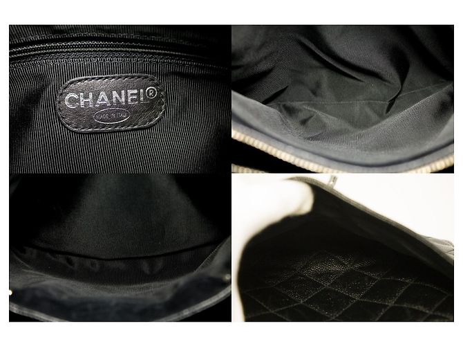 CHANEL Caviar Quilted Chain Shoulder Bag Black Leather Silver - view 8