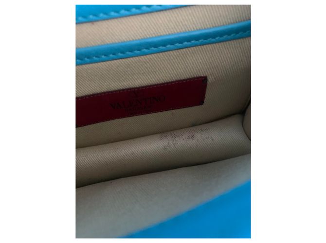 Borsa Valentino Garavani Mini GlamLock Rockstud Blu in Pelle - vista 6