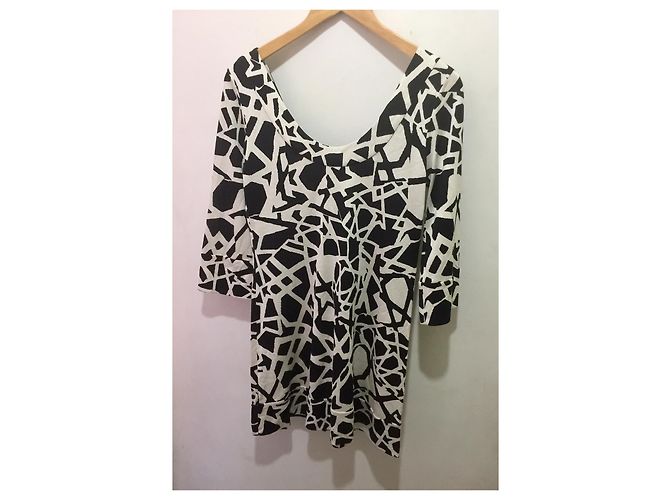 Diane Von Furstenberg Aggie Seidenkleid schwarz weiß - Ansicht 2