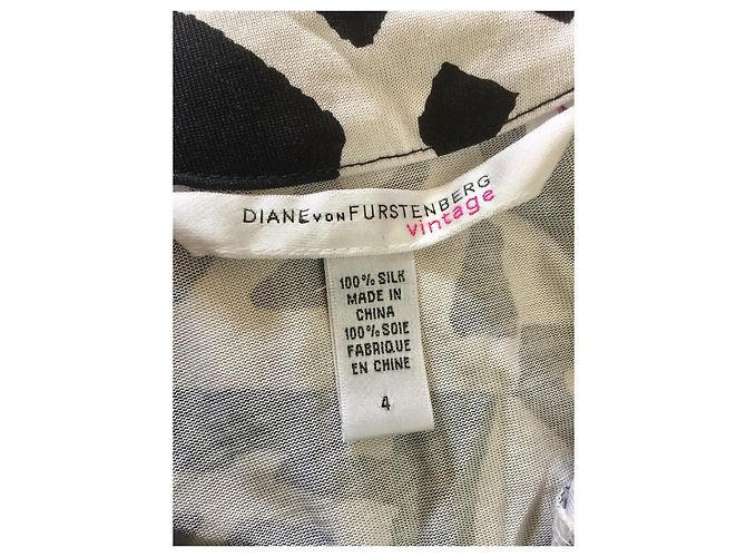 Diane Von Furstenberg Aggie Seidenkleid schwarz weiß - Ansicht 3