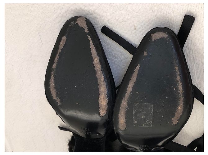 Décolleté Gucci Nere in Velluto Pelle Esotica e Visone Nero - vista 10