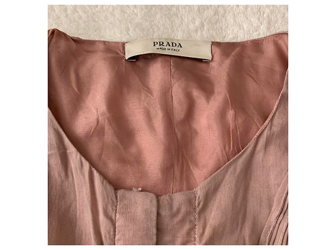 Prada Top in cotone rosa cipria - vista 3
