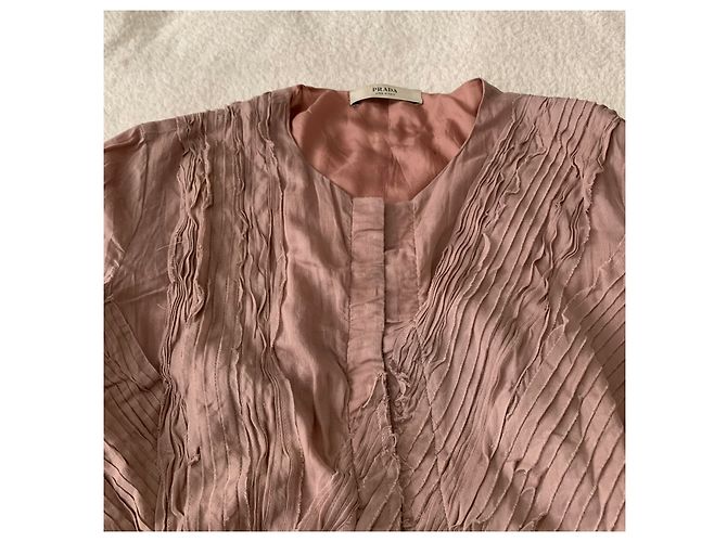 Prada Top in cotone rosa cipria - vista 7