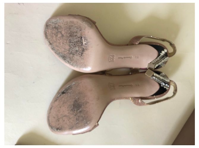 Sandali Gianvito Rossi Oro Rosa con Cristalli D'oro - vista 9