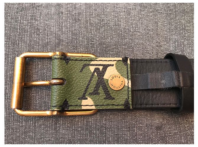 Louis Vuitton Takashi Murakami Monogramouflage Ledergürtel Khaki - Ansicht 3