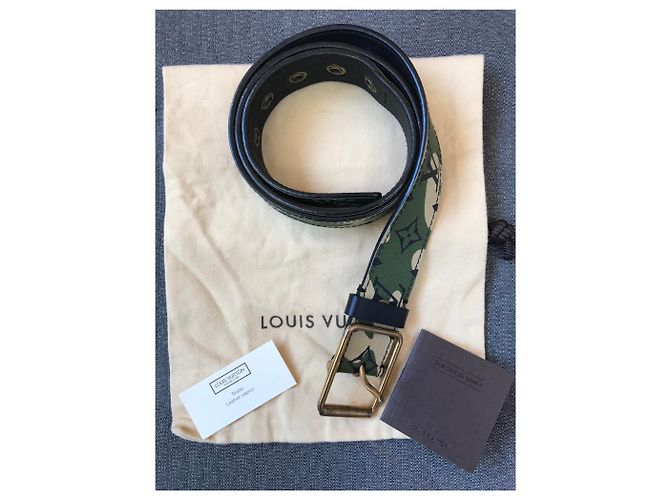 Louis Vuitton Takashi Murakami Monogramouflage Ledergürtel Khaki - Ansicht 6