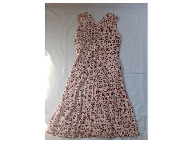 Vestido Cacharel de algodón sin mangas cuello en V beige rojo negro Multicolor - vista 2