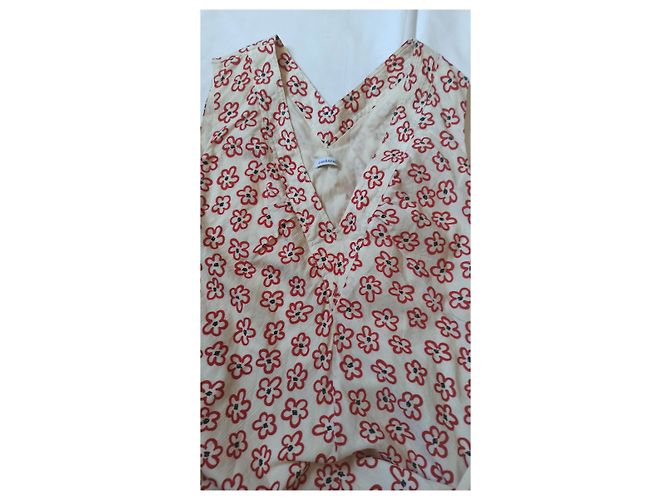 Vestido Cacharel de algodón sin mangas cuello en V beige rojo negro Multicolor - vista 5