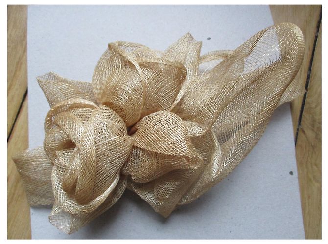 Autre Marque Bibi Bast Stirnband mit Blumen Beige - Ansicht 3