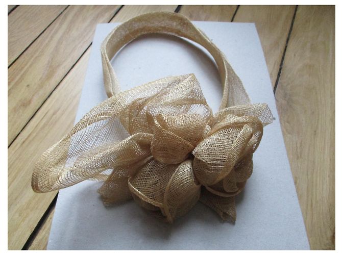Autre Marque Bibi Bast Stirnband mit Blumen Beige - Ansicht 4
