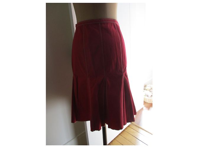 Paule Ka Falda piqué de algodón elástico,taille 38. Roja - vista 2