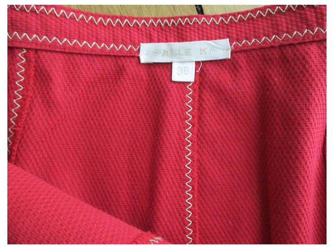 Paule Ka Falda piqué de algodón elástico,taille 38. Roja - vista 3