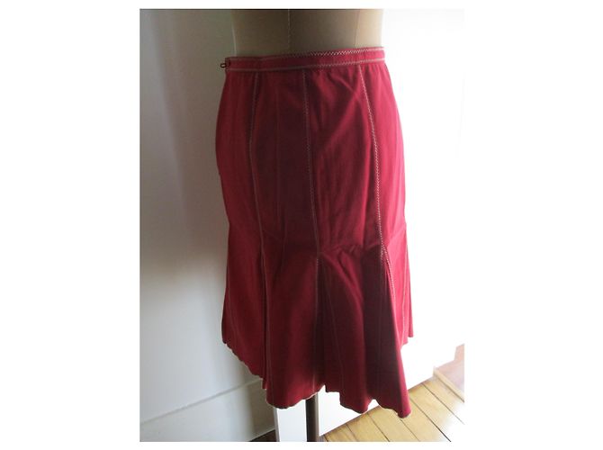 Paule Ka Falda piqué de algodón elástico,taille 38. Roja - vista 4